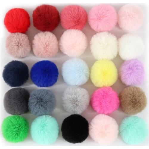 50pcs/lot 4CM 5CM Faux Rabbit fur small pompoms Fur balls for decoration fur pom poms