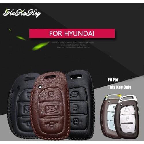 Remote Car Key Case Cover For Hyundai IX25 IX35 I20 I30 I40 hb20 Santa Fe Creta Solaris 2017 Genuine Leather 3 Buttons Key Shell