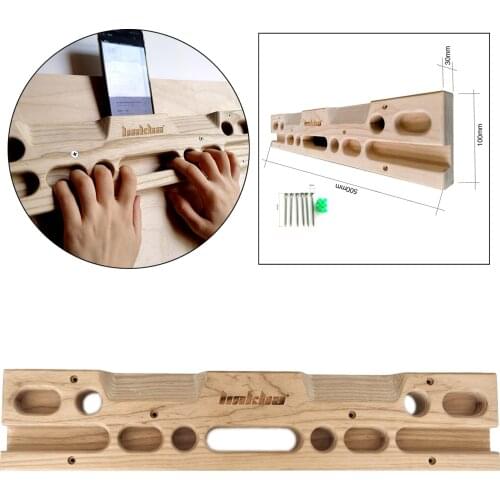 Wood boards with Phone Holder Slot, High Strength Rock Climbing Boards Fingerboards Doorway Pull Up Board