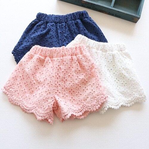 Kids girls 2020 summer new childrens candy colored shorts elastic waist cotton casual pants small shorts Girls short pants 2
