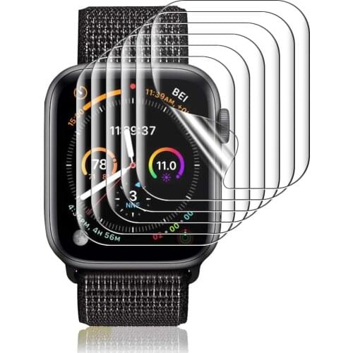 For Apple Watch 6 SE iWatch 40mm 44mm Screen Protector Series 5 4 Flexible TPU Clear Film Coverage Bubble-Free Anti-Scratch case