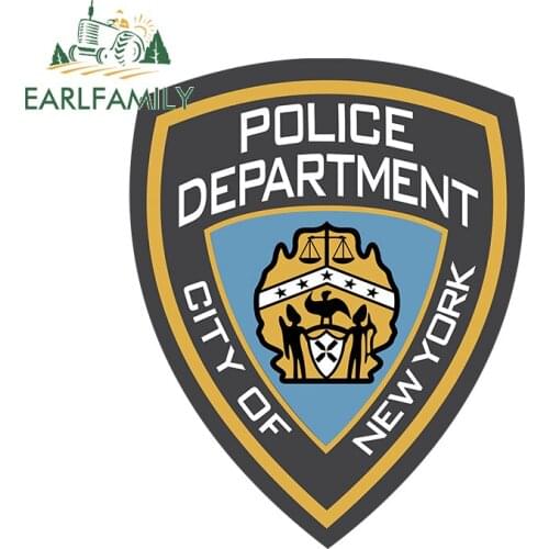 EARLFAMILY 13cm x 11.8cm for Police Department City of New York Decal Anime Body for Car Decoration Scratch-proof Car Stickers