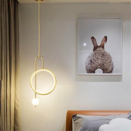 Nordic Geometric Art Long Tube Led Gold Metal Chandeliers For Bedroom Restaurant Interior Home Deco Hanging Lighting Fixtures