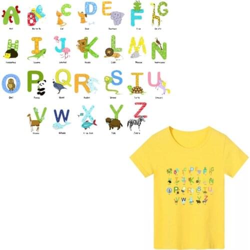 Ironing Sticker Letter Patches Clothing Applications Cartoon Children DIY T-shirt thermo transfer for clothes decor tops kids E