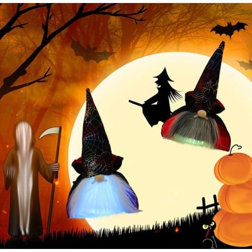 Halloween Faceless Dwarf Colorful Glowing Doll Decoration DIY Decoration for Home Halloween Party Decor
