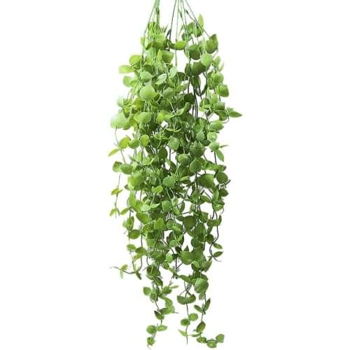 97cm Green Artificial Leaves Plant Vine Wedding Garden Wall Faux Hanging Plant Eucalyptus Party Decoration Vine Wall Climber