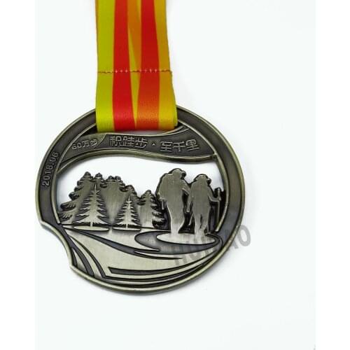 Custom Metal Medal with Plating Brass Pedestrianism Medal 10KM Medal Hollow-carved Design