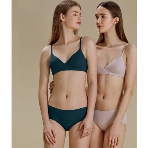 New Lingerie Sexy Bra Set Thin Cup Underwear Women Sets Push UP Intimates Langerie Cotton Bra and Panty Wire Free Lenceria