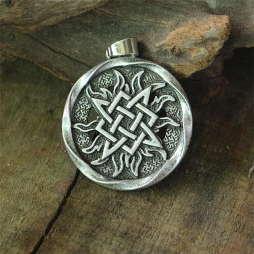 Lanseis 1pcs small Svarog square pendant. Star Rus amulet pendant Ancient slavic talisman pendant jewelry pagan men necklace