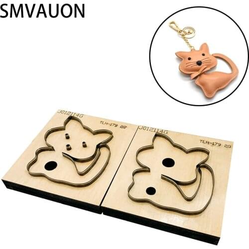 SMVAUON Trendy Fashion Jewelry Wood Die Cutting DIY New Kitty Jewelry Steel Die Leather Bag Suitable for Die Cutting Machine