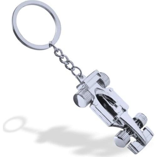 European and American trendy metal simulation F1 racing styling keychain Plated fashion key chain creative mini gift