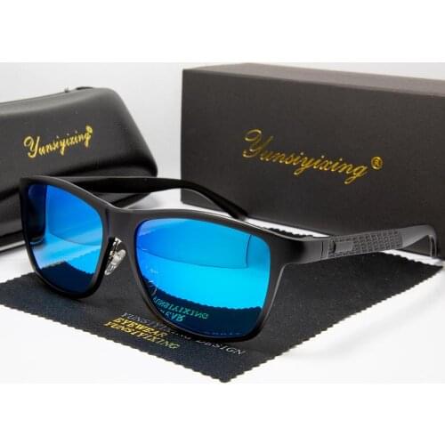 YUNSIYIXING Aluminum Magnesium Sunglasses Men Polarized Vintage Square For Glasses Driving Anti-glare Brand Sun glasses Men 8587