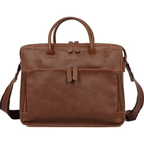 Men Briefcase pu leather 14inch Laptop bags Men Business shoulder bags for male office high quality men Briefcase casual