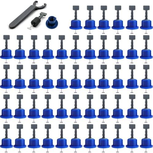 50pcs Tile Leveling System Kit Flat Ceramic Wall and Floor Building Kittile Reusable Bricklayer Positioning Auxiliary Tool