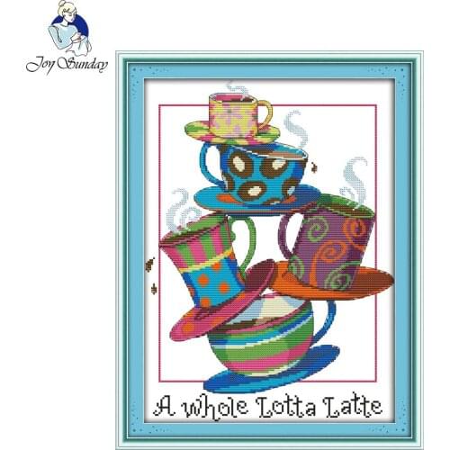 Joy Sunday Five Cup Counted Cross Stitch DIY Cross Stitch Kits Embroidery For Home Decor Needlework Chinese Cross-stitching Sets