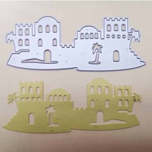 111*45mm Coconut tree ancient castle new Metal Cutting Dies Scrapbooking DIY Album Paper Card Craft Embossing stencil Dies
