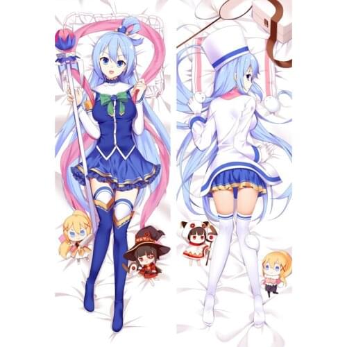 Newly Design Anime Kono Subarashii Sekai ni Shukufuku o Aqua Double sided hugging Pillow Case Pillow Cover Pillowcase