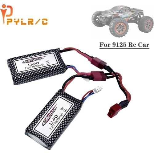 Upgrade to 3200mAh T Plug For 9125 Remote Control Rc Car Spare Parts 7.4v 1600mah Lipo Battery XLH 9125 battery 1600mah 7.4V