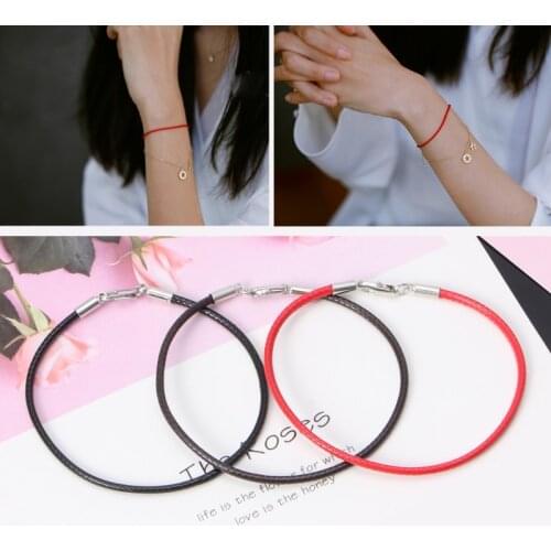 Braided Leather Bracelet Wristband With Lobster Clasp Charm Beads DIY Jewelry Dropship New