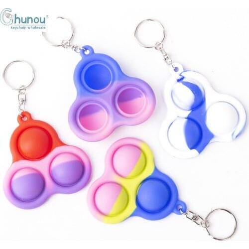 Bubble Pop Keychain Dimple Fidget Toy For Kids Adults Key chain Stress Relief Hand Toys Push Pop Bubble Fidget Zabawki Antysres