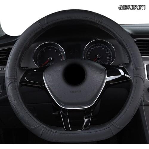 QIEKERETI Leather Car Steering Wheel Cover For Renaults Duster Megane 2 3 koleos Logan sandero Scenic 2