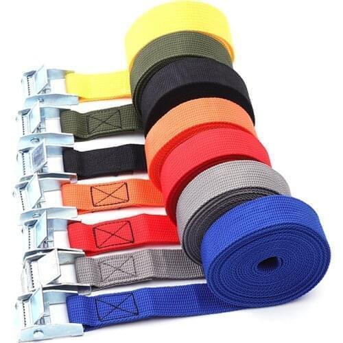 2M Cargo Straps Buckle Tie-Down Belt for Car motorcycle bike With Metal Buckle Tow Rope Strong Ratchet Belt for Luggage Bag