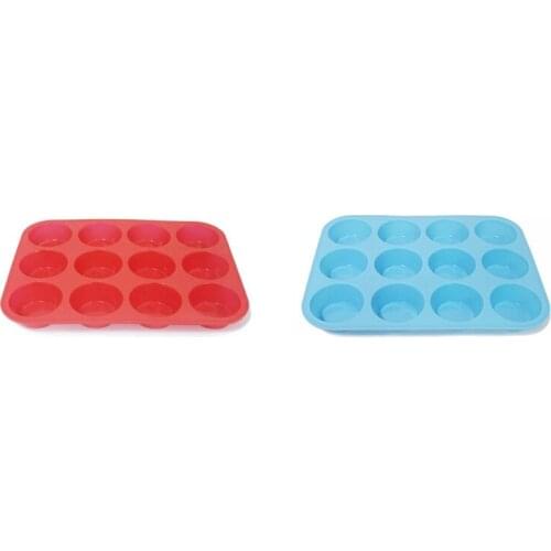 Silicone Muffin Pan 12 Cups Non Stick Paper Cup Cake Pan Reusable Muffin Can For Egg Muffin Cheese Cake