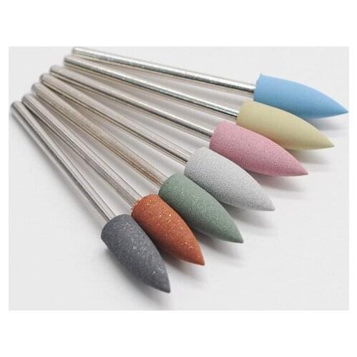 2Pcs Dental Rubber Silicon Polisher Drill Bits Buffer Manicure Nail Art Accessories