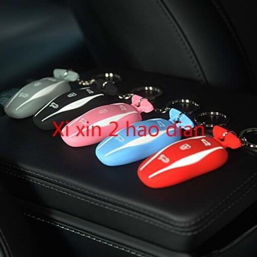 For Tesla Model 3 X S Silicone Fully Surrounded Key Case Protective Case Key Chain