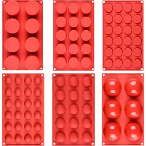 SJ 9 Types Half Sphere/Flat Round Silicone Mold Cake Decorating Tools Silicone Mold Chocolate Cookies Sandwich Bakeware