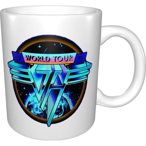 Vintage Van Halen World Tour 1 Mug Coffee Cup Coffee Mug Original Mugs Death Stranding Tea Glass Double Walled