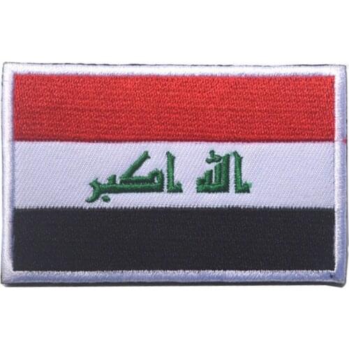 Embroidered Iraq Flag Patch Tactical Patches Combat Flags Armband Badges for Hat Cap Coat Drop Shipping