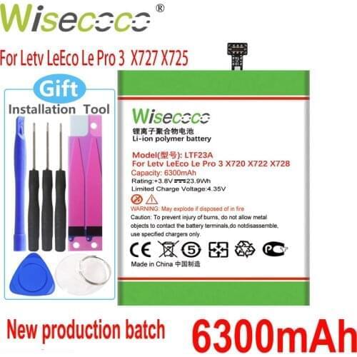 WISECOCO 5950mAh LTF23A Battery For LeEco Le Pro 3 X720 X722 X728 Mobile Phone Latest Production Battery With Tracking Number