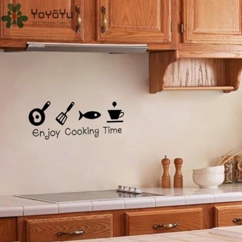 YOYOYU Wall Decal Vinyl Art Room Decor Sticker DIY Enjoy Cooking Time Kitchen Wall Stickers Classic Removeable Poster ZX042