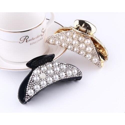 Hair Claws Clip Moon Shape Banana Barrettes Black Brown Hairpins Hair Accessories For Women Hair Clip Clamp DIY Craft YB009