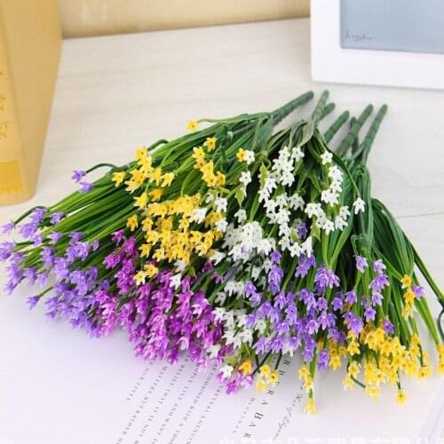 Green Leaf Plants Fake Flowers Artificial Grass Silk Flower Decoration