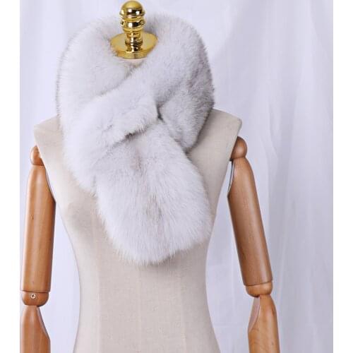 2020 New Fashion Genuine Full Pelt Fox Fur Scarf Womens Winter Natural Fur Scarf Scarves Neckerchief Real Fur Muffler Lady Wrap