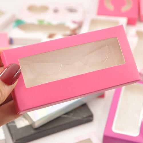 100/PACK Wholesale Paper Eyelash Packaging Box Lash Boxes Packaging Custom Logo For 25mm Mink Eyelashes Makeup Case Bulk Vendors