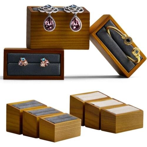 Prettyia 3pcs Wood Jewelry Display Stand Rack Bracelet Bangle Rings Holder