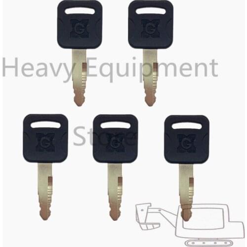 5 PCS Heavy Equipment Ignition Switch Lock Key For XIAGONG XGMA Machine Excavator Loader
