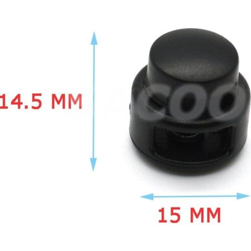 500pcs/pack Cord Lock Toggle Clip Stopper Plastic Cord Buckle Black For Paracord Size:14mm*14mm
