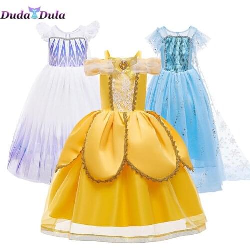Anime Cosplay Costumes Party Princess Dress Christmas Kids Dresses For Girls Carnival costumes Dress Fantasia Blue Vestidos