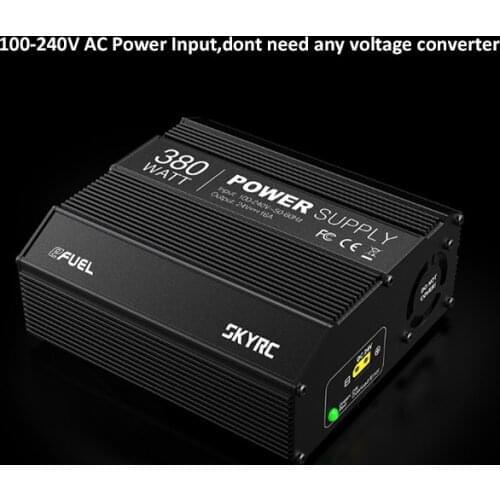 SKYRC 380W Power Supply New 380W 16A 100-200V AC to 24V DC Power Supply Adapter for SKYRC B6 B6 Nano ISDT Q6 Plus e4Q DC Charger