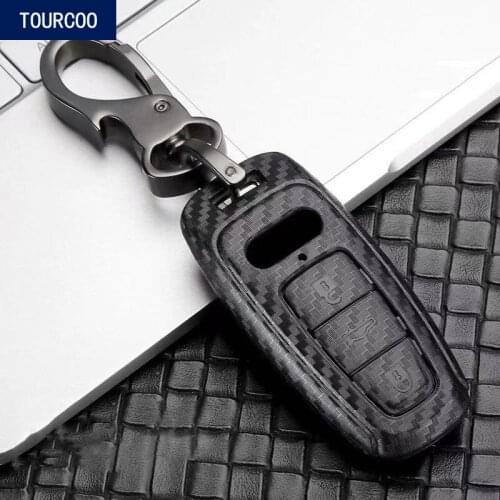 Key Case Cover for Audi Q5L A6L A8 a6 A7 A4L A5 Carbon Fiber Key Chains