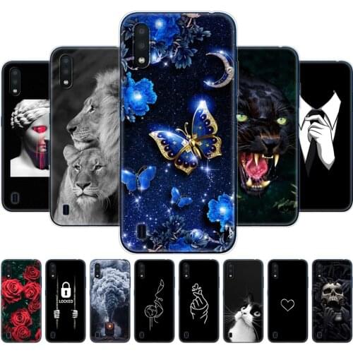 For Samsung M01 Case 5.7" Soft Silicon Tpu Cover For Samsung Galaxy M01 M 01 SM-M015FZBDSER m015 Phone Back cases rose