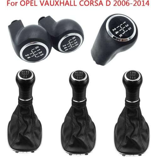For OPEL VAUXHALL CORSA D 2006 - 2014 Gear Shift Knob Lever Stick Shifter Handle Ball Gaiter Boot Cover Case Collar Car Styling