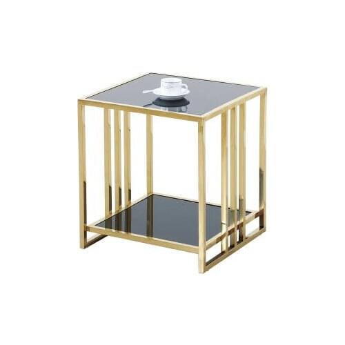 Stainless steel small square a few glass small tea table Angle a few modern contracted tea table combination sitting room sofa