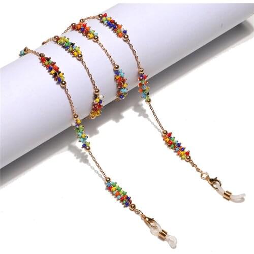 Multicolors Acrylic Beaded Link Chain Eyeglasses Chains Reading Glasses Sunglasses Strap Cord Holder Face Mask Neck Head Band