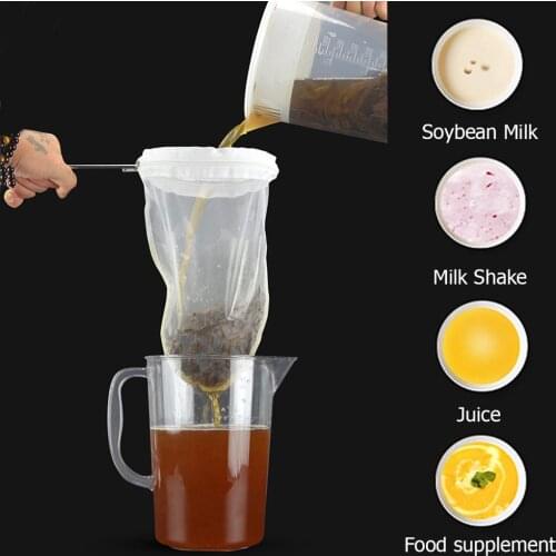 Reusable Tea Coffee Filter Nut Milk Bag 180 Mesh Fine Nylon Food Strainer for Cold Drip Brew Coffee Juice Yogurt Nutmilk