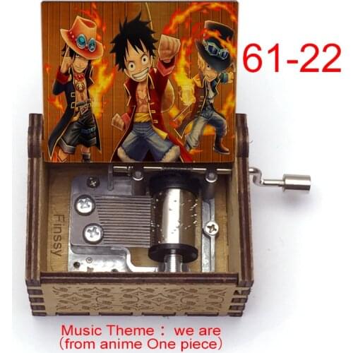 Newest Anime One Piece Hand Wood Musical Box Music Theme We Are Luffy Nami Roronoa Zoro Sanji Hancock Fans Collection Gift
